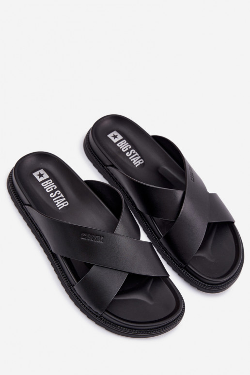 Leather Men's Slides Big Star TT174217 Black