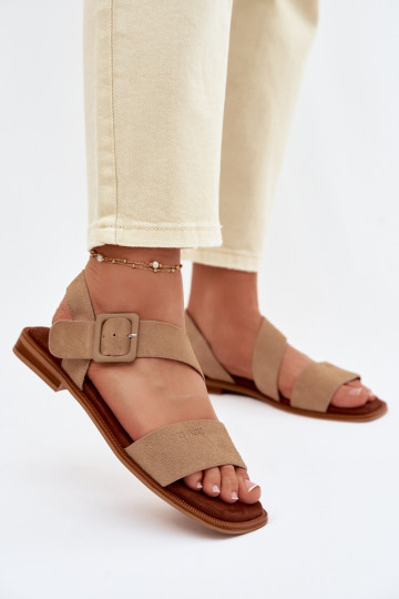 Women's Suede Sandals Big Star TT274491 Beige 2