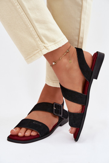 Women's Suede Sandals Big Star TT274490 Black 2