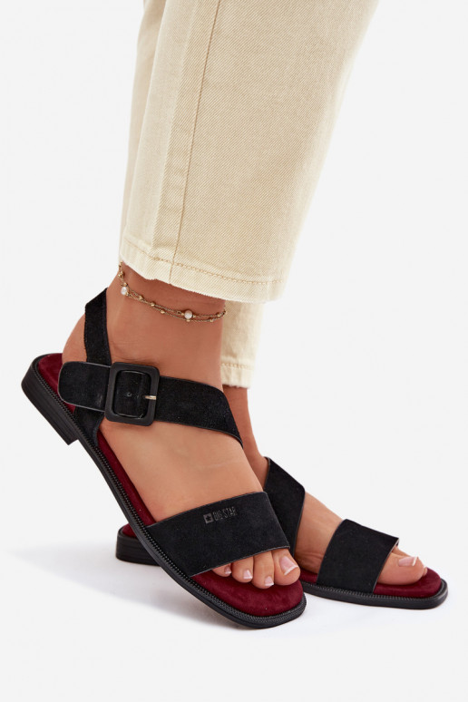 Women's Suede Sandals Big Star TT274490 Black