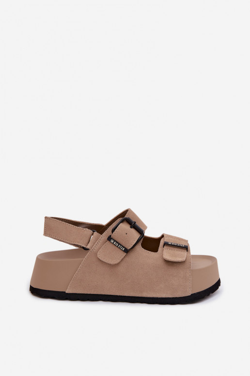 Suede Platform Sandals Big Star TT274235 Beige