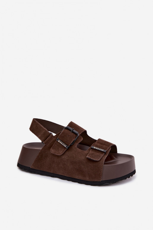 Suede Platform Sandals Big Star TT274236 Chocolate