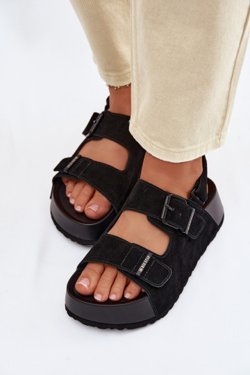 Suede Platform Sandals Big Star TT274237 Black