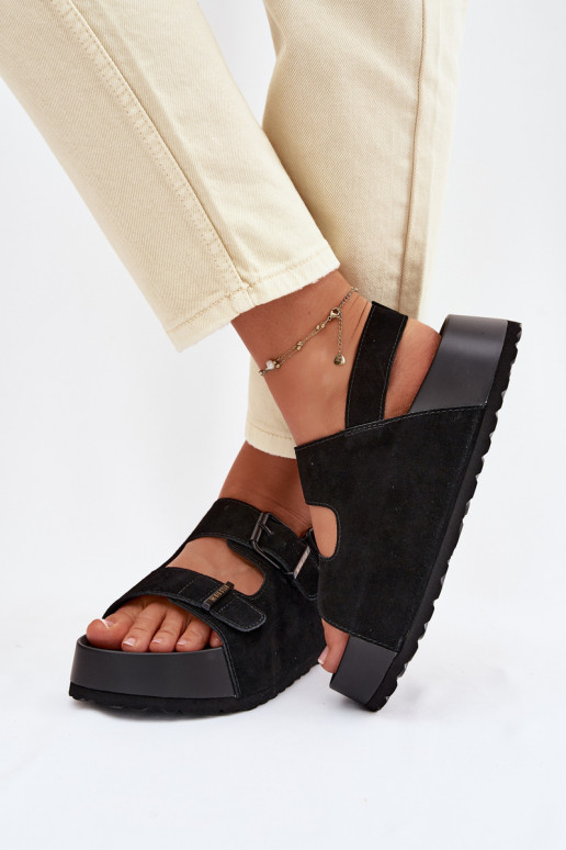 Suede Platform Sandals Big Star TT274237 Black