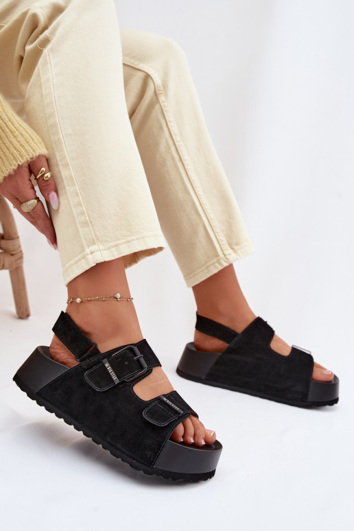 Suede Platform Sandals Big Star TT274237 Black