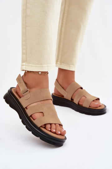 Women's Suede Sandals Big Star TT274482 Beige 2