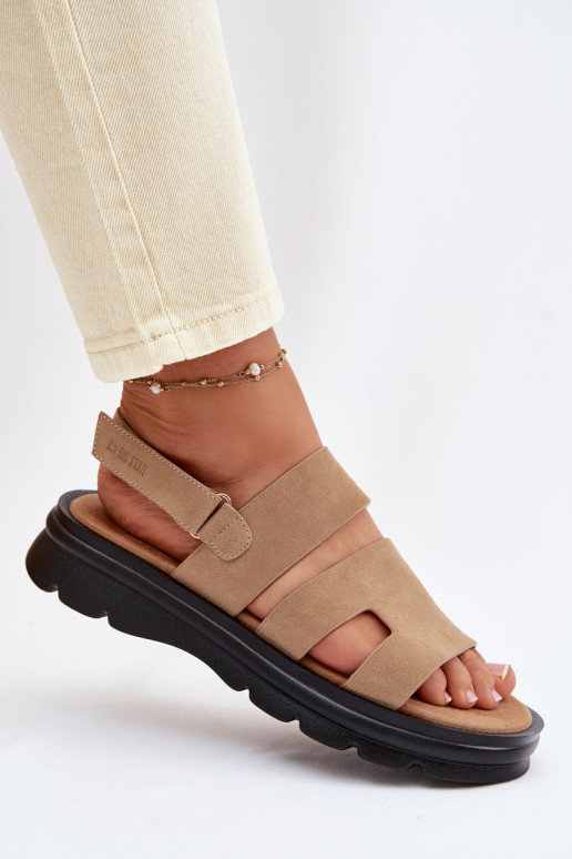 Women's Suede Sandals Big Star TT274482 Beige