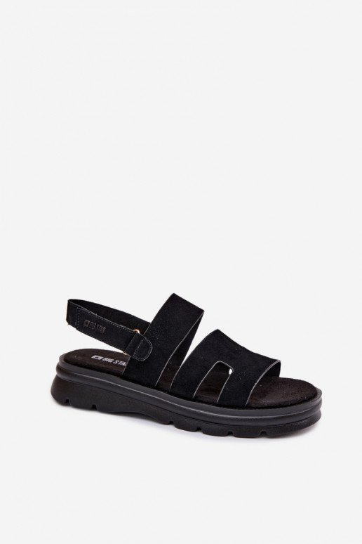 Women's Suede Sandals Big Star TT274484 Black
