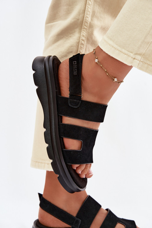 Women's Suede Sandals Big Star TT274484 Black