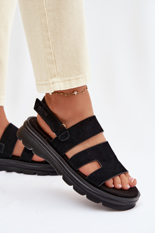 Women's Suede Sandals Big Star TT274484 Black