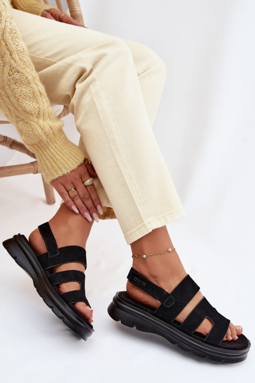 Women's Suede Sandals Big Star TT274484 Black