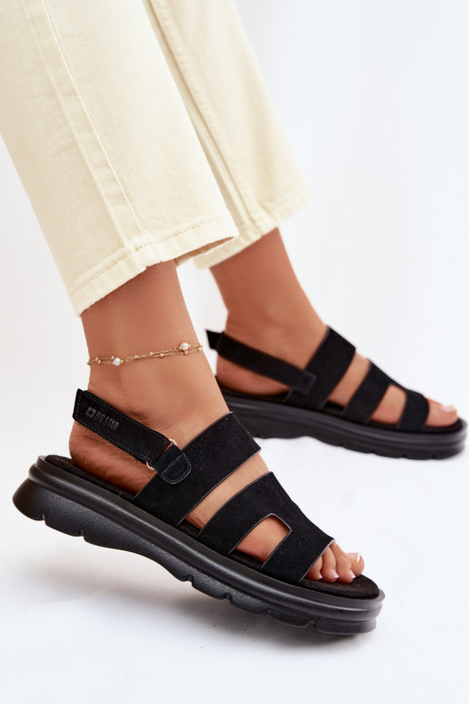 Women's Suede Sandals Big Star TT274484 Black