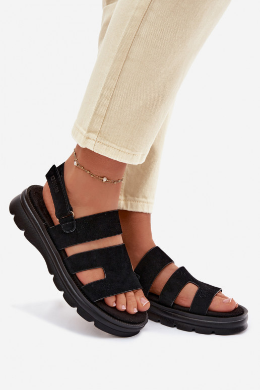 Women's Suede Sandals Big Star TT274484 Black