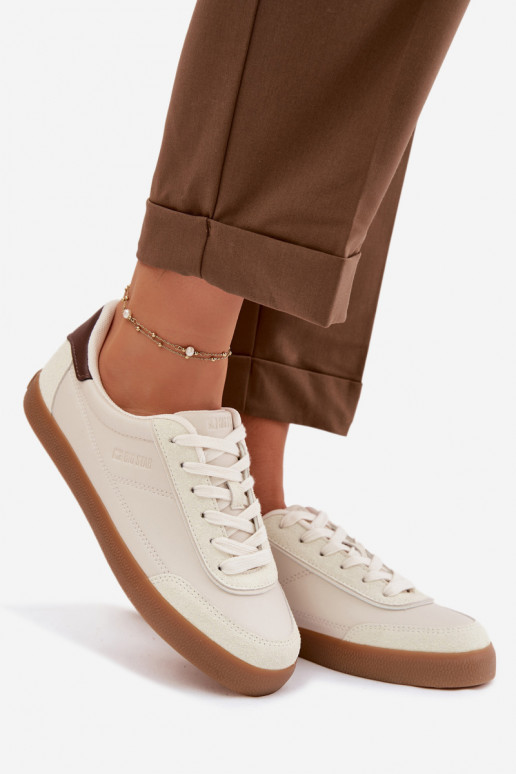 Sneakersy DamskiewithEko Skóry Big Star TT274311 Jasnobeżowe