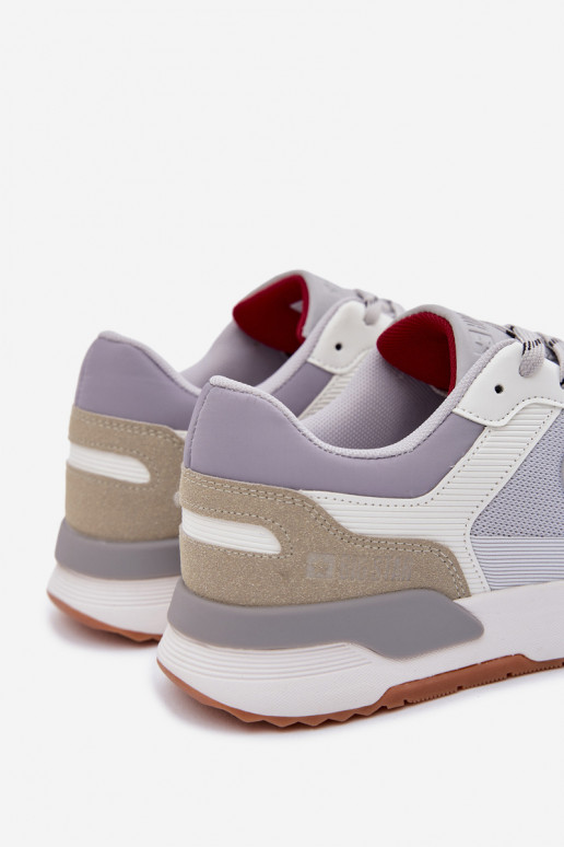 Sneakersy Męskie Na Platformie Big Star TT174032 Biało-Niebieskie