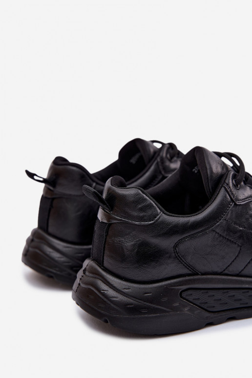 Men's Eco Leather Sneakers Black Torven