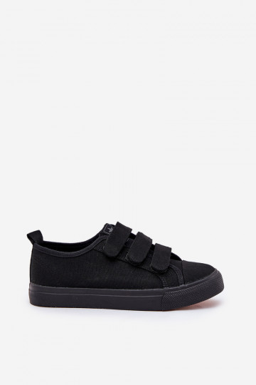 Youth Low Velcro Sneakers Black Dilan 2