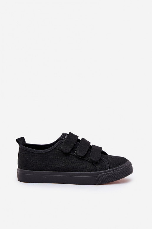 Youth Low Velcro Sneakers Black Dilan