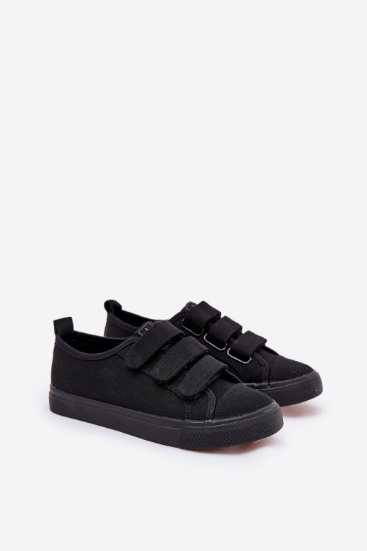 Youth Low Velcro Sneakers Black Dilan