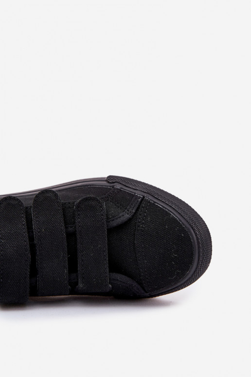 Youth Low Velcro Sneakers Black Dilan