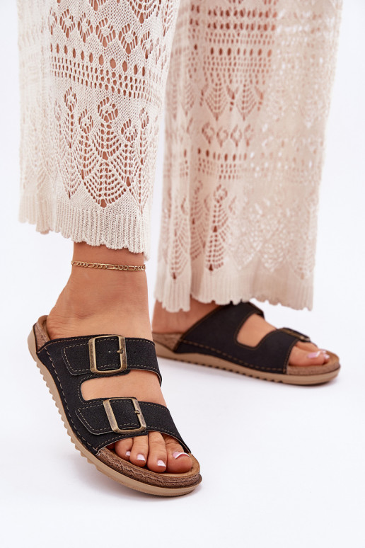 Klapki Damskie Profilaktyczne Inblu AA000068 Czarne