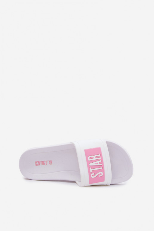 Damskie Klapki Big Star TT274A005 Biało-Różowe