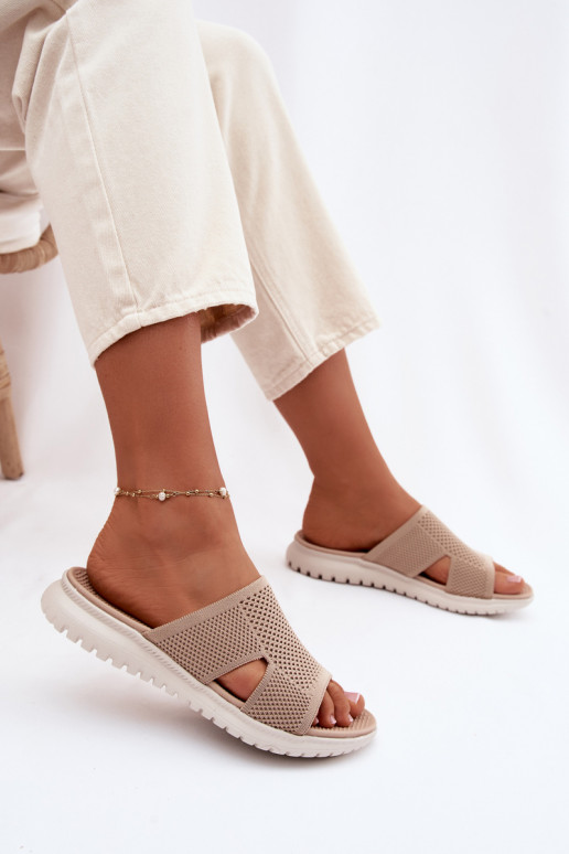 Women's Slides Sergio Leone KL064 Beige