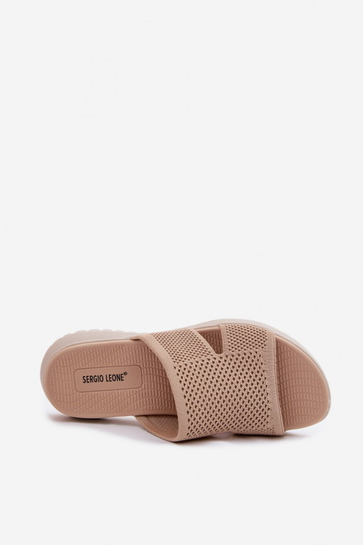 Women's Slides Sergio Leone KL064 Beige