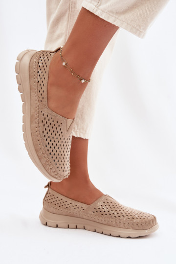 Openwork Light Women's Loafers Sergio Leone MK099H Gold