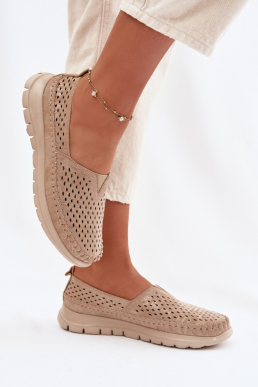 Openwork Light Women's Loafers Sergio Leone MK099H Gold