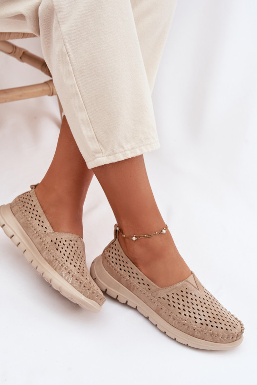 Openwork Light Women's Loafers Sergio Leone MK099H Gold