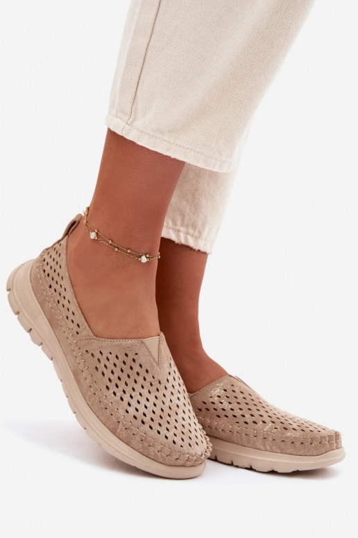 Openwork Light Women's Loafers Sergio Leone MK099H Gold