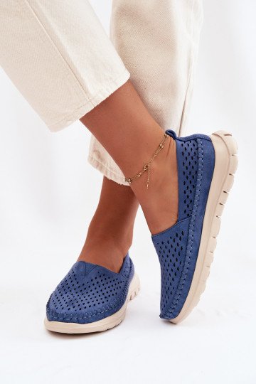 Open Lightweight Women's Moccasins Sergio Leone MK099H Blue 2