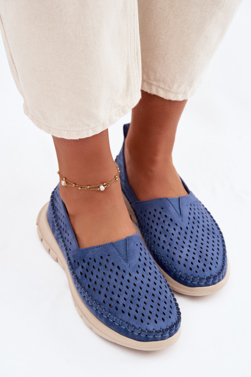 Open Lightweight Women's Moccasins Sergio Leone MK099H Blue