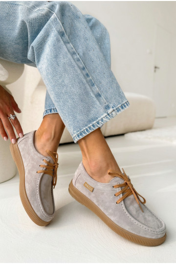 Vinceza 95391 Beige Leather Suede Derbies 2