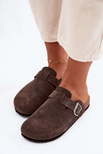 Women's Chodaki Vinceza 101332 Brown Suede Slides