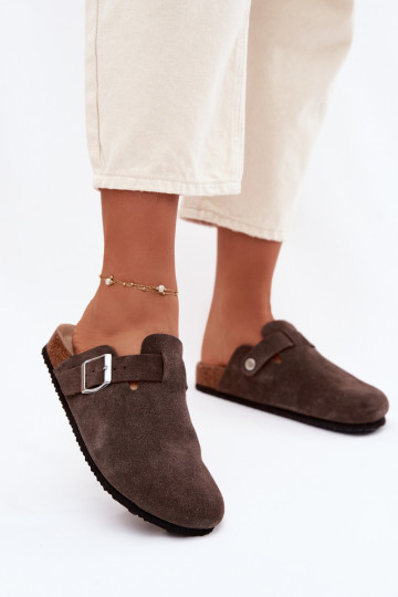 Women's Chodaki Vinceza 101332 Brown Suede Slides 2