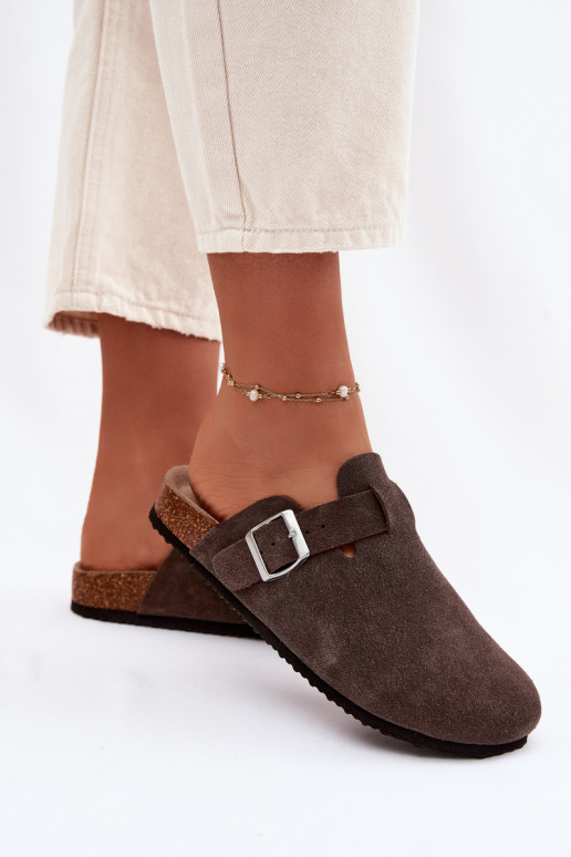 Women's Chodaki Vinceza 101332 Brown Suede Slides