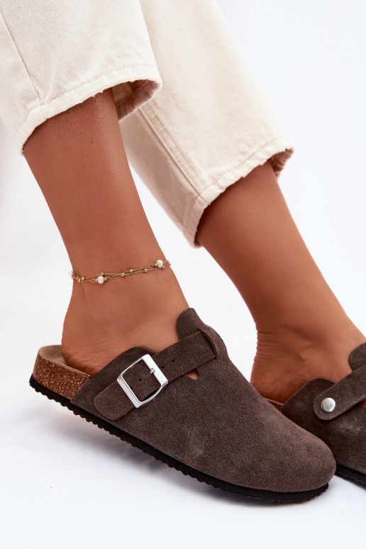 Women's Chodaki Vinceza 101332 Brown Suede Slides