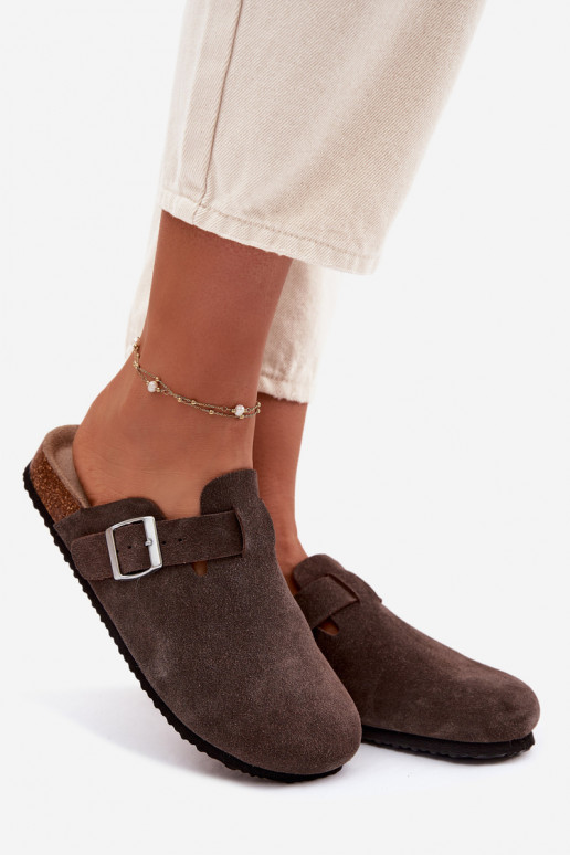 Women's Chodaki Vinceza 101332 Brown Suede Slides