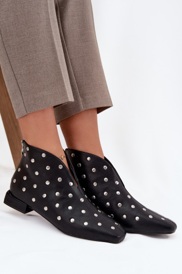 Women's ankle boots with delicate heels black Elvienne