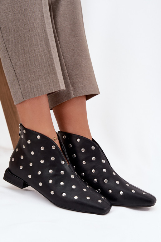 Women's ankle boots with delicate heels black Elvienne