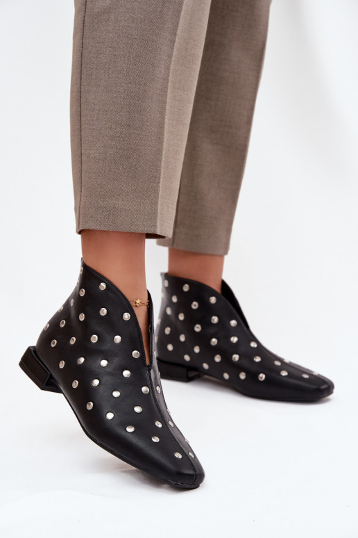 Women's ankle boots with delicate heels black Elvienne