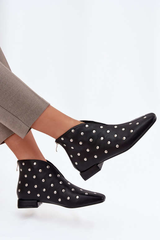 Women's ankle boots with delicate heels black Elvienne