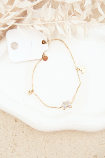 Leg Bracelet With butterflies Gold 2