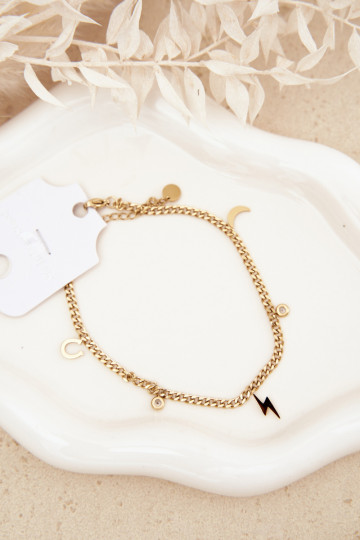 Gold Ankle Bracelet with Charms 2