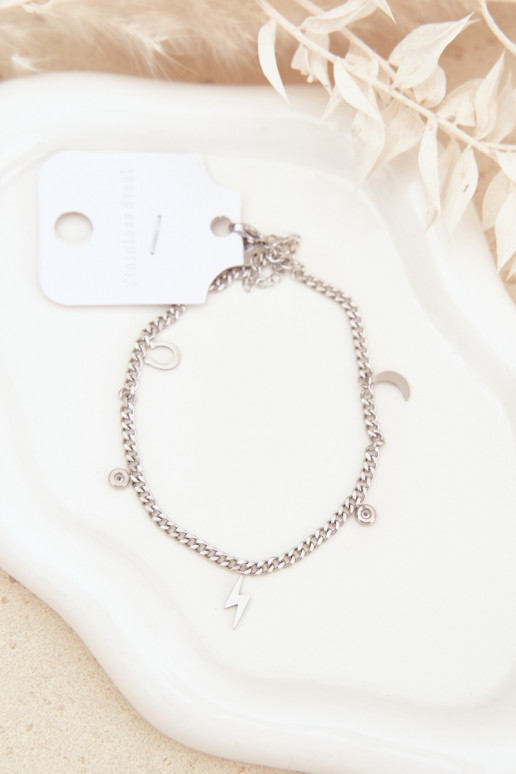 Silver Ankle Bracelet with Charms