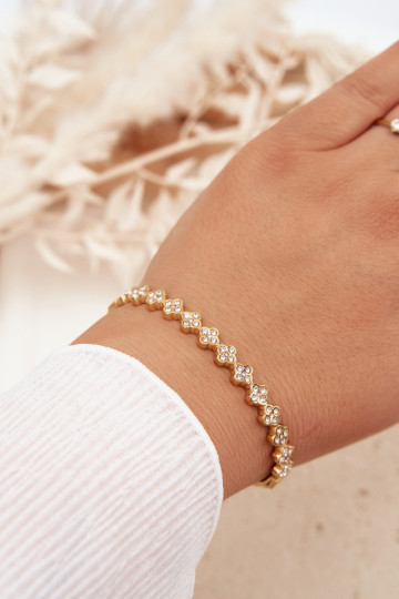 Gold Women's Bracelet With Zirconia