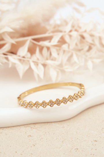 Gold Women's Bracelet With Zirconia 2