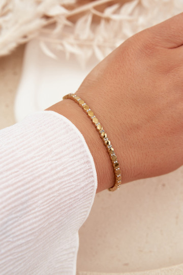 Women's Bracelet With Small Cubic Zirconia Stainless Steel Gold